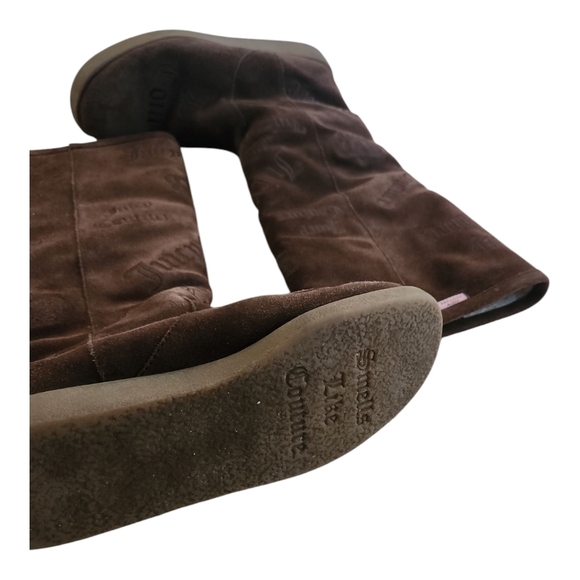 Juicy Couture Brown Suede Logo Embossed Tall Boots 7.5 - Picture 7 of 11
